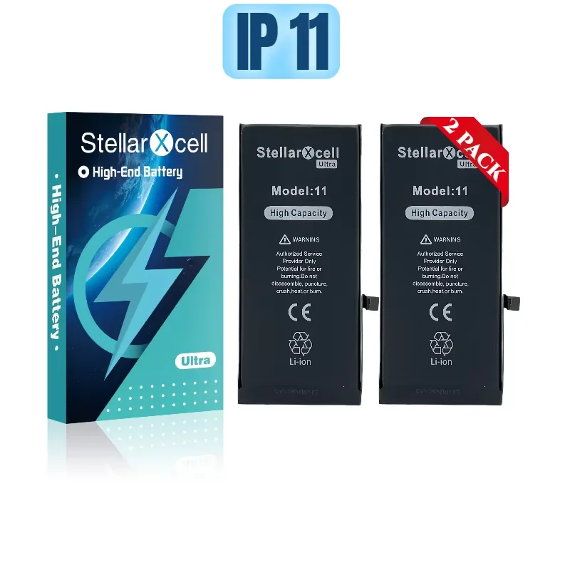

2 шт. StellarXcell замена аккумулятора большой емкости для iPhone, литий-полимерный аккумулятор для iphone 11, 11pro, замена аккумулятора