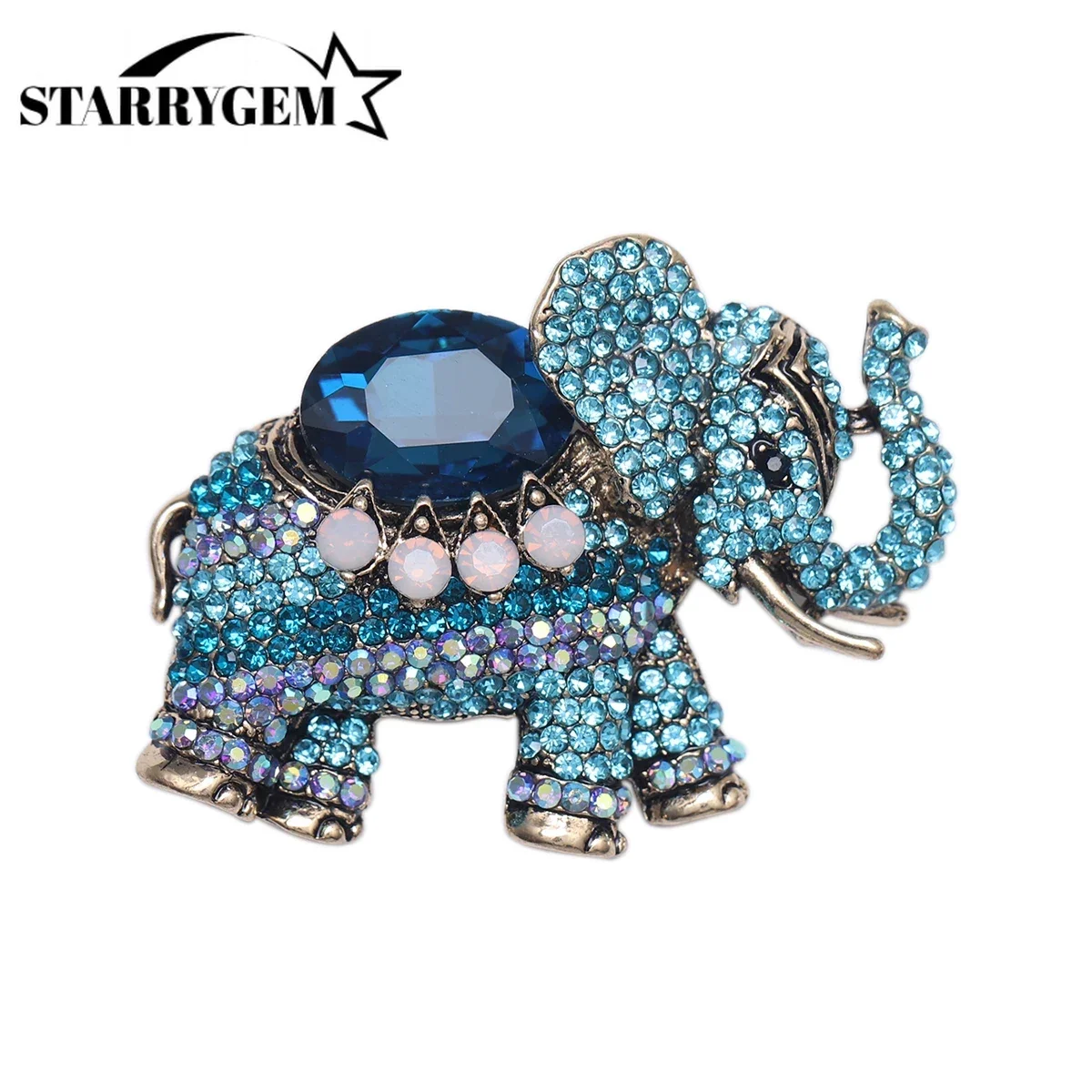 

Rhinestone Elephant Brooches for Women Unisex Classic 4 Color Elephants Pins Office Party Friend Gifts Accessories