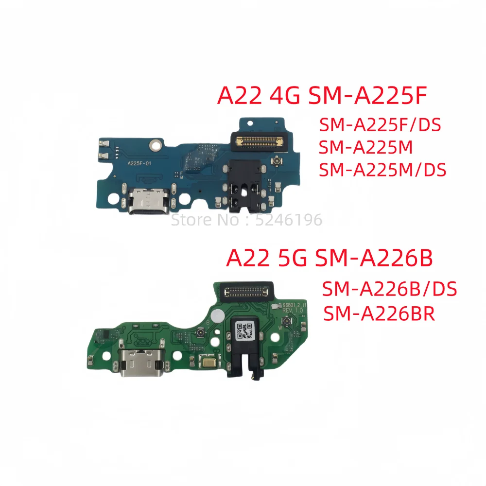 1 unidad de conector de base de carga USB para Samsung Galaxy A22 4G SM-A225F SM-A225M A22 5G SM-A226B SM-A226B/DS SM-A226BR