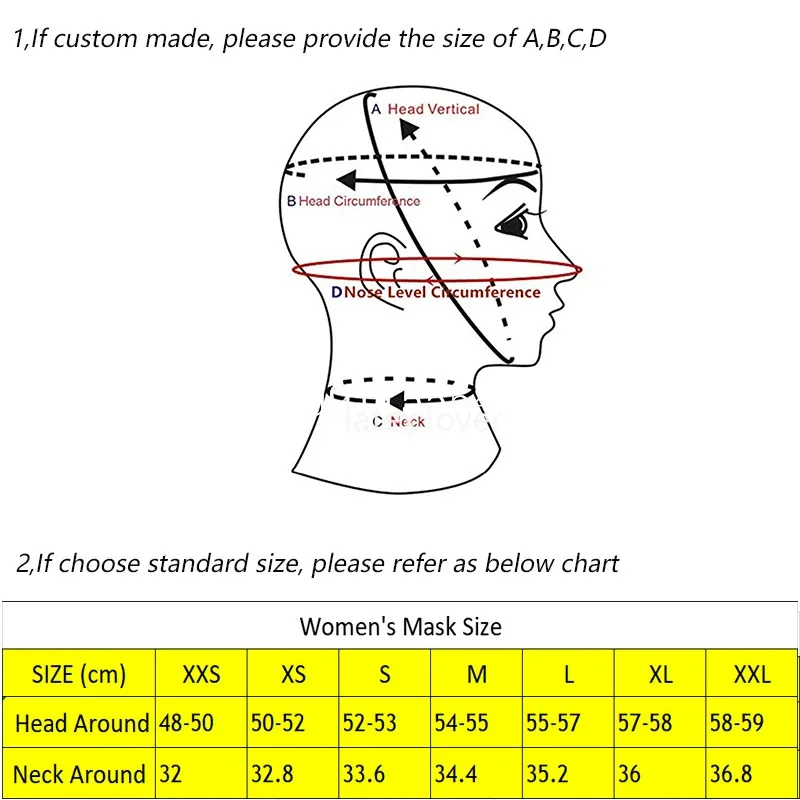 Lateksowy Kaptur Gumowy Gumowy Czerwony Otwarty Usta Maski Tylny Zamek Personalizowane 0.4mm Halloween Cosplay Kostiumy dla Kobiet