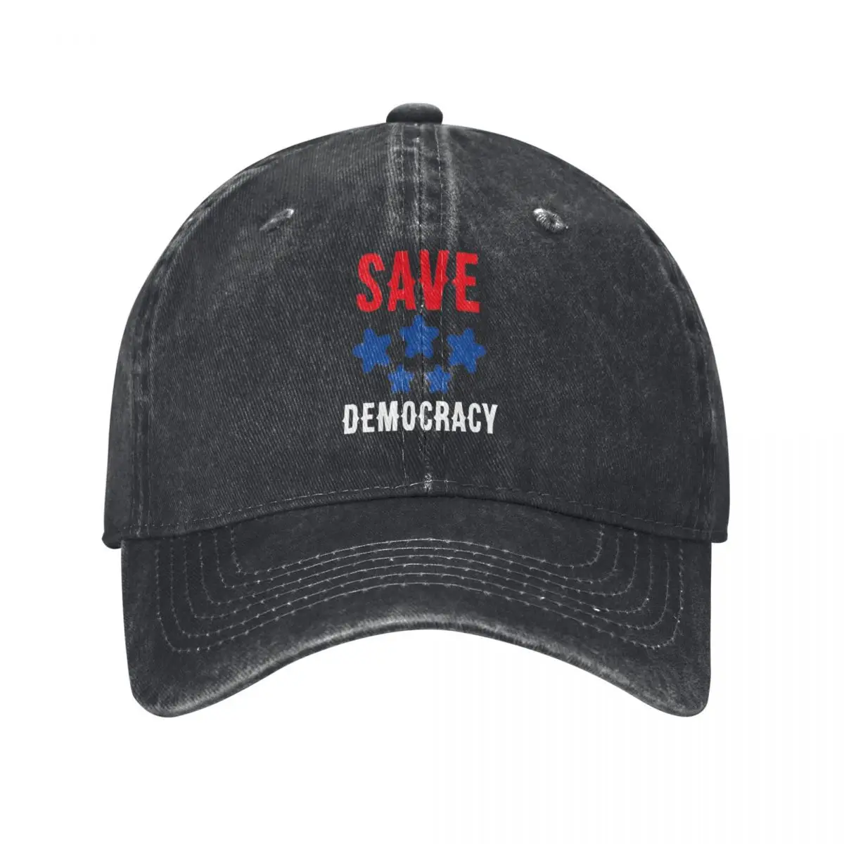 หมวกเบสบอล USA Save democracy หมวกแบบคลาสสิกแจ็คเก็ตยีนส์ขาดศีรษะยุติธรรมแบบเรียบง่ายสไตล์ unisex กลางแจ้งทุกฤดูกาลหมวกท่องเที่ยว