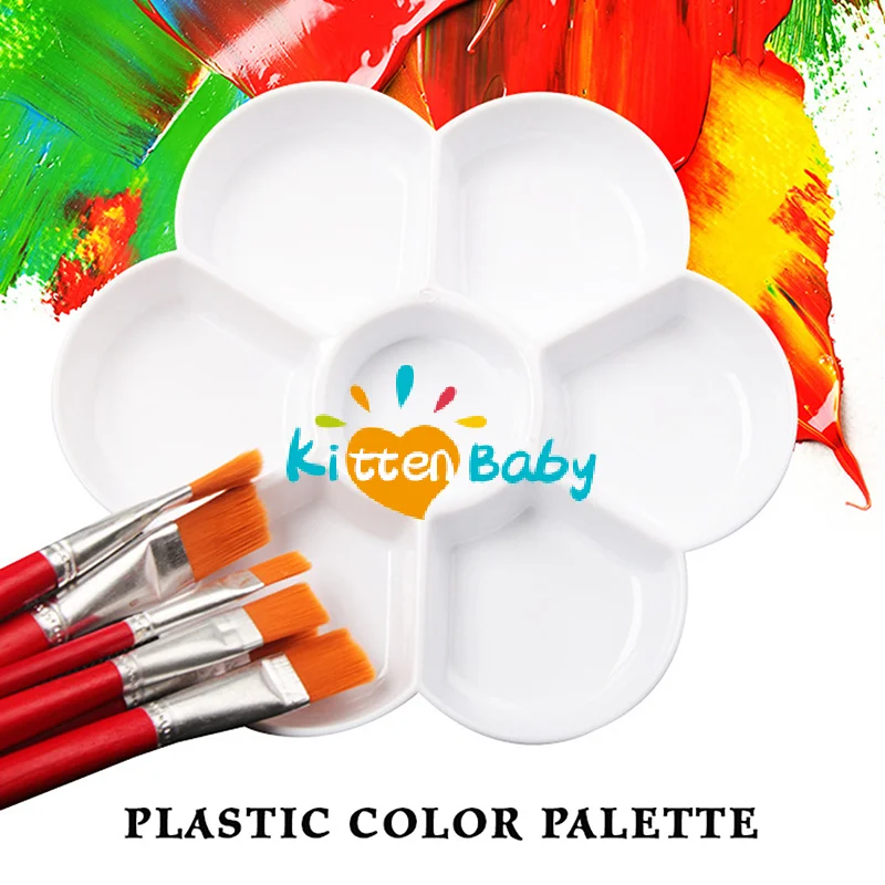 2-30 pièces plateau de peinture Palette 6 puits Mini plateau de Palette de peinture aquarelle en plastique pour la peinture artistique et la classe d'artisanat de bricolage