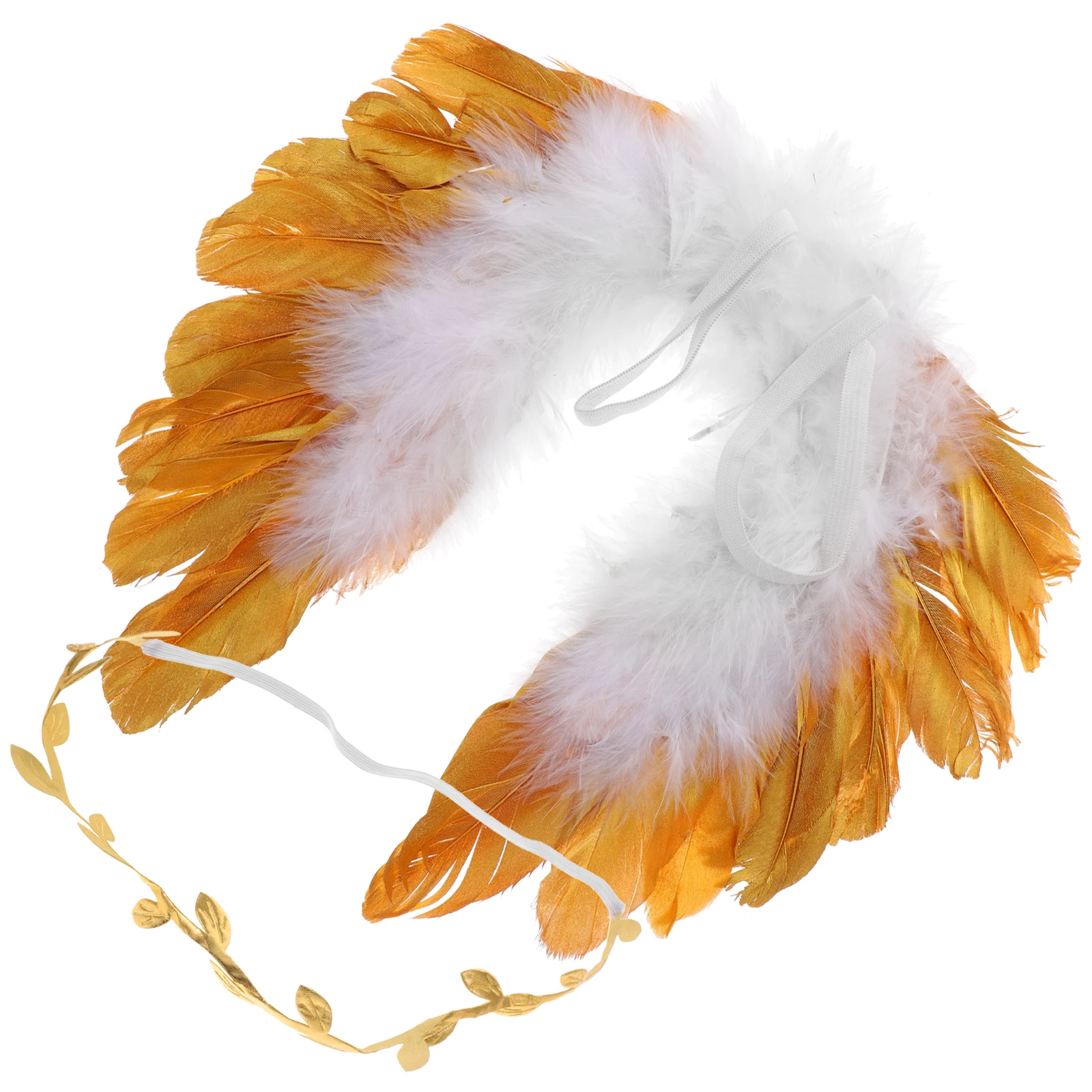 

Golden Hairband Leaves Headband Costume Props Photo Accessories Winged Infant Decorative Stage
