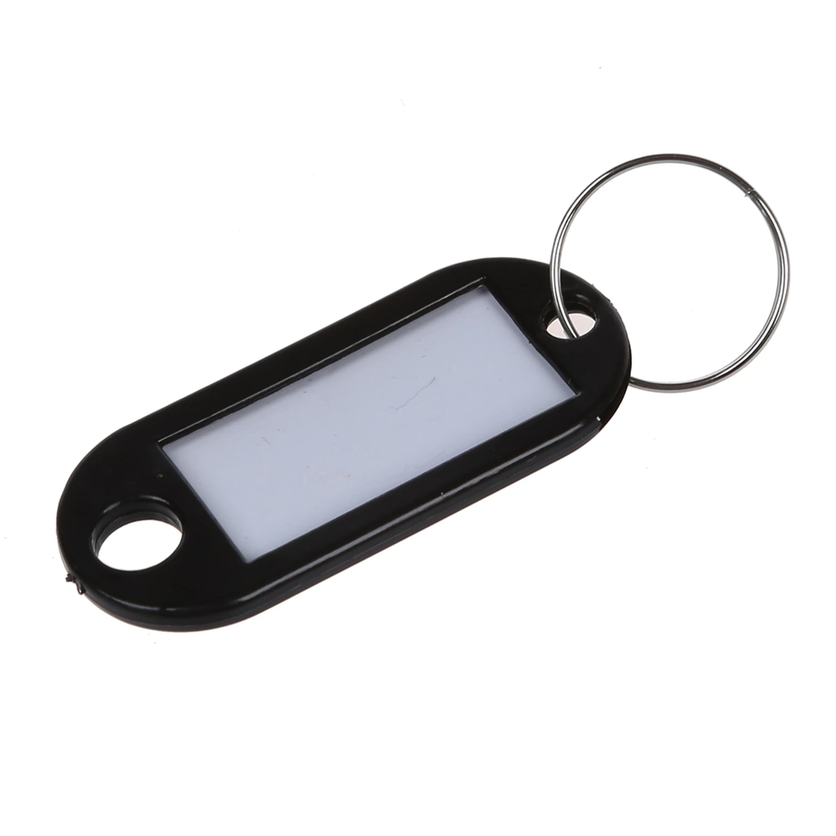 Delicate Texture-200 Pcs Key ID Label Tags Split Ring Keyring Keychain Black