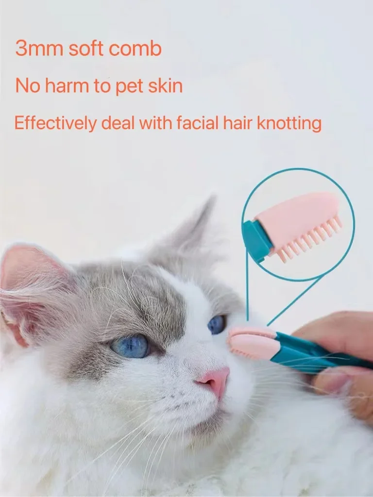 Eco-Friendly Kitten Eye Rub Handheld Cat Eye Wipe Rub Eyes Poo Brush Cleaning Reusable Buckle Design Pet Comb Tear Stain Brush