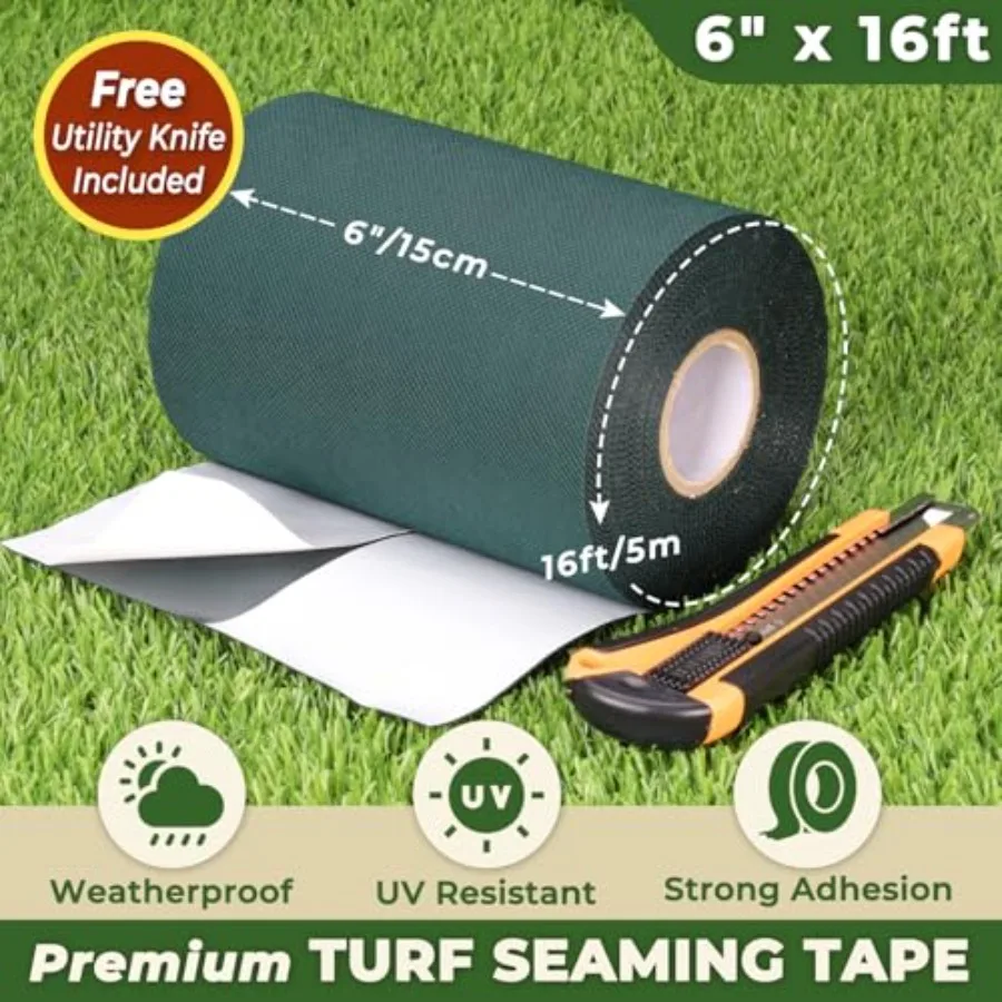6 بوصة ذاتية اللصق العشب الاصطناعي العشب التماس الشريط لربط العشب الاصطناعية 6x16' 15 سنتيمتر x 5 متر مثالية لتركيب سلس #2