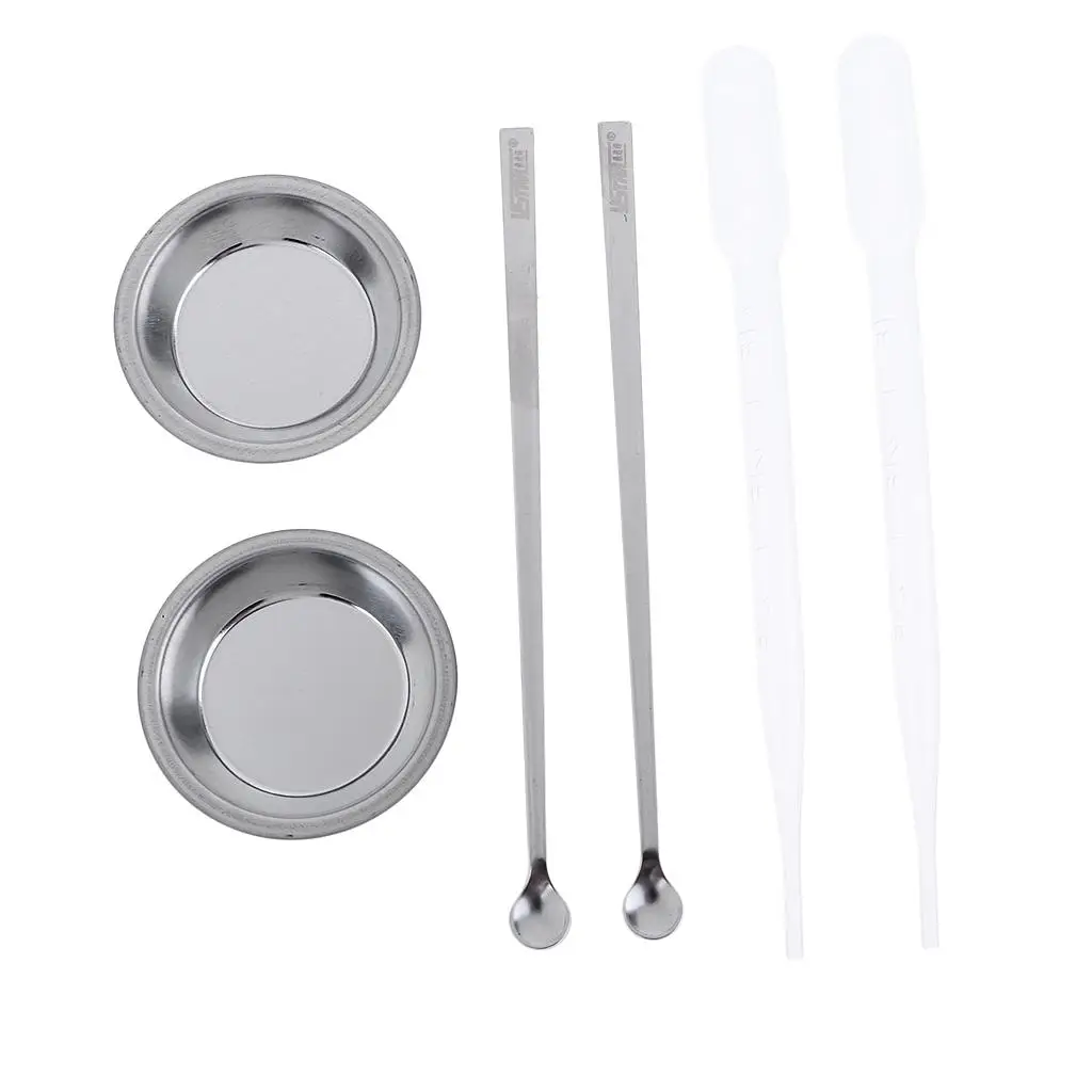 

2Pcs Color Paint Tray Model Toning Palette Tool with Paint Stirrer Dropper