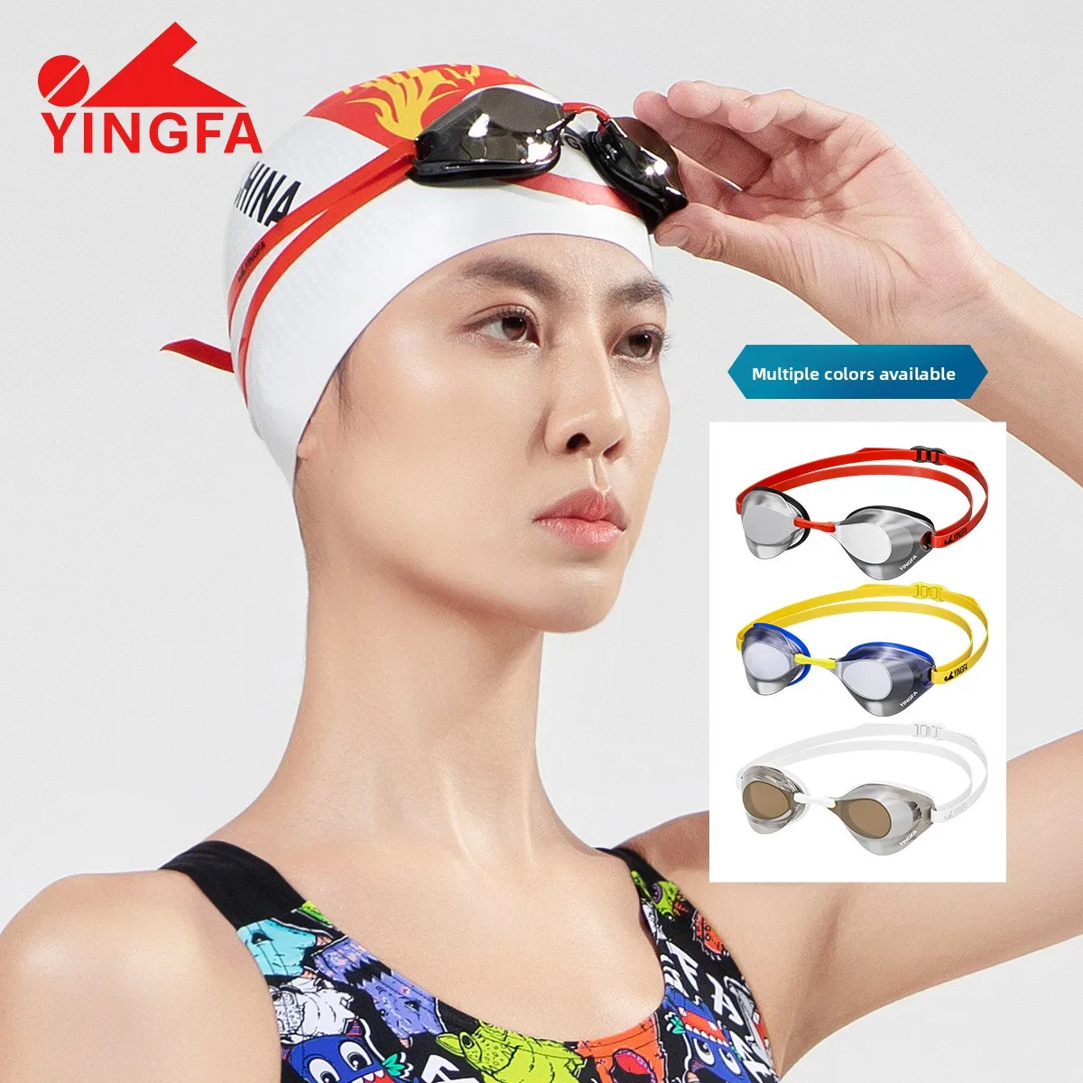 Yingfa Y555AF Racing Swimming Goggles, universal Shell Coating, UV Protection, Low Resistance Design, Professional Training