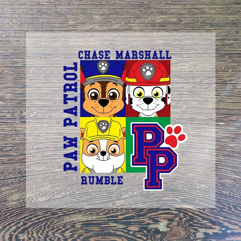 Paw Patrol Heat Transfer Patch สําหรับเสื้อผ้าอะนิเมะการ์ตูน DIY หมวกเสื้อยืดเหล็กบนแพทช์ Applique เสื้อผ้าที่กําหนดเองสติกเกอร์ไวนิล