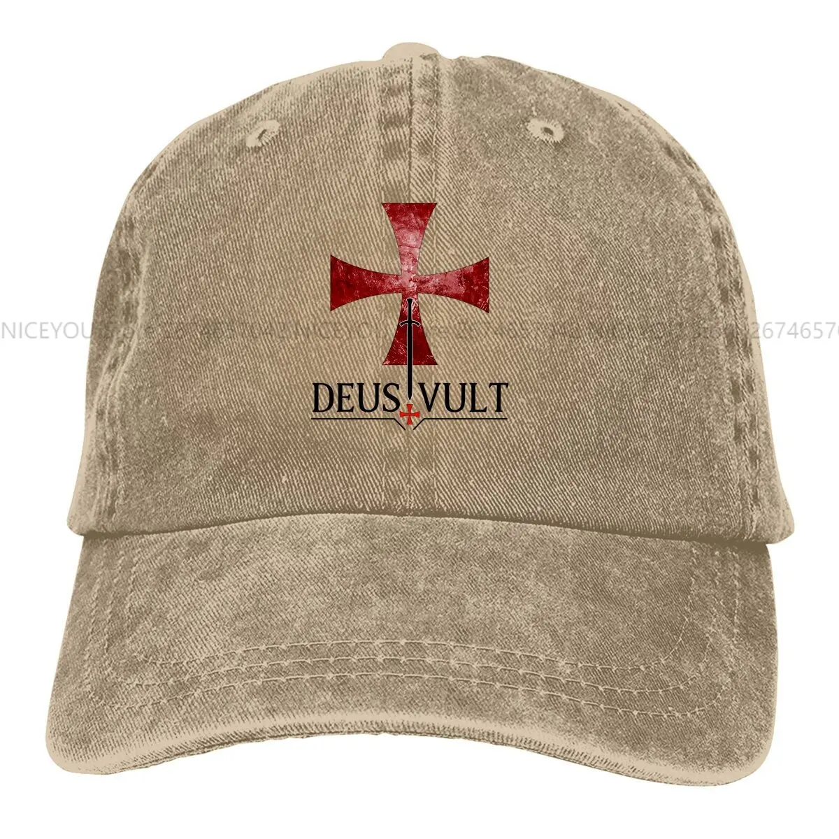 Knights Templar Multicolor Hat Peaked Women\'s Cap Templar DEUS VULT Personalized Visor Protection Hats