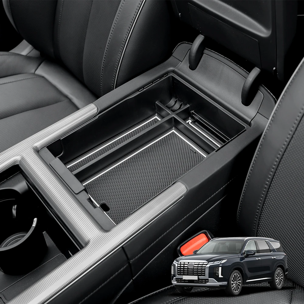 

For Hyundai Palisade 2020-2025 LHD ABS Center Console Storage Box Cup Holders Storage Box Car Interior Storage Accessories