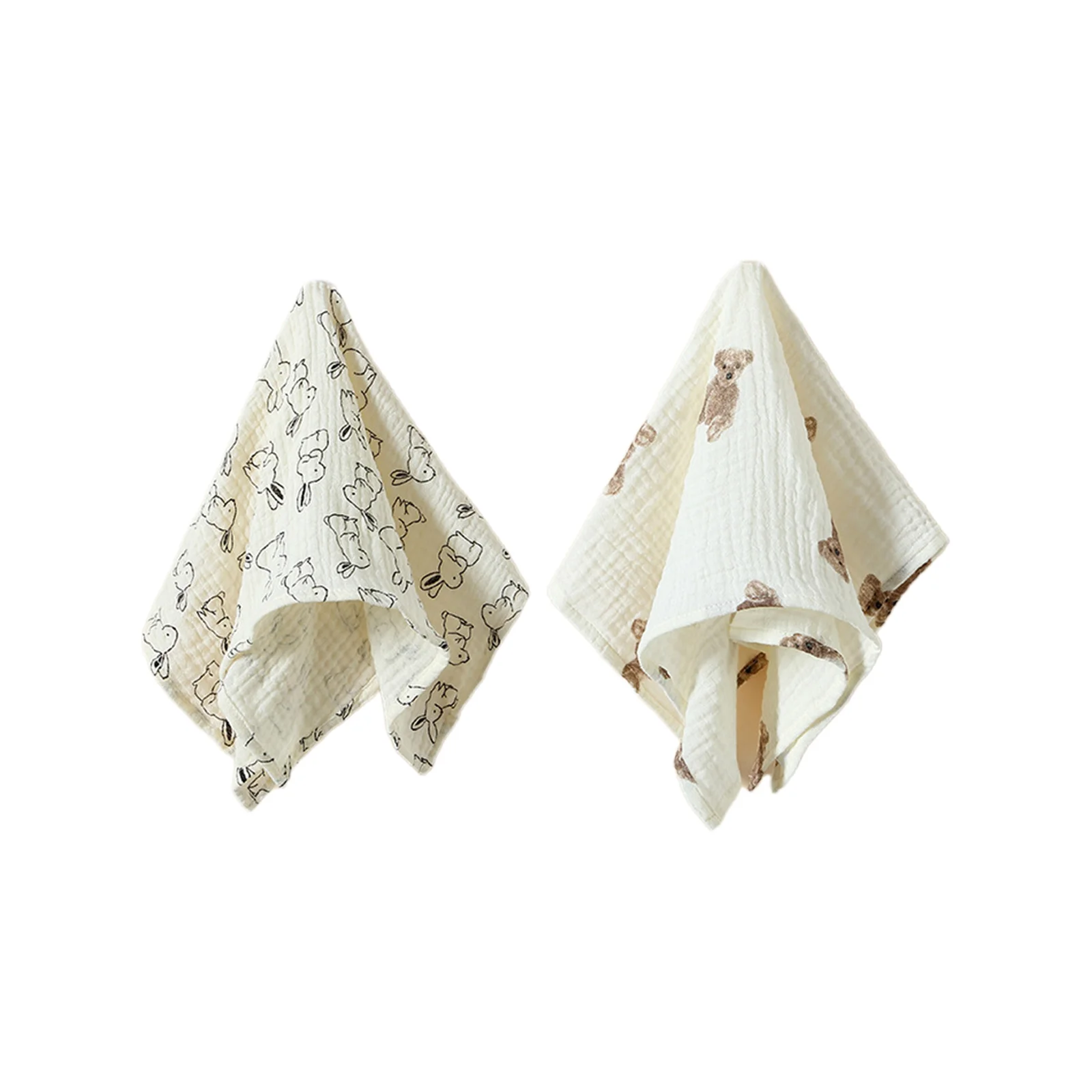 

Набор детских квадратных полотенец: кролик + медведь