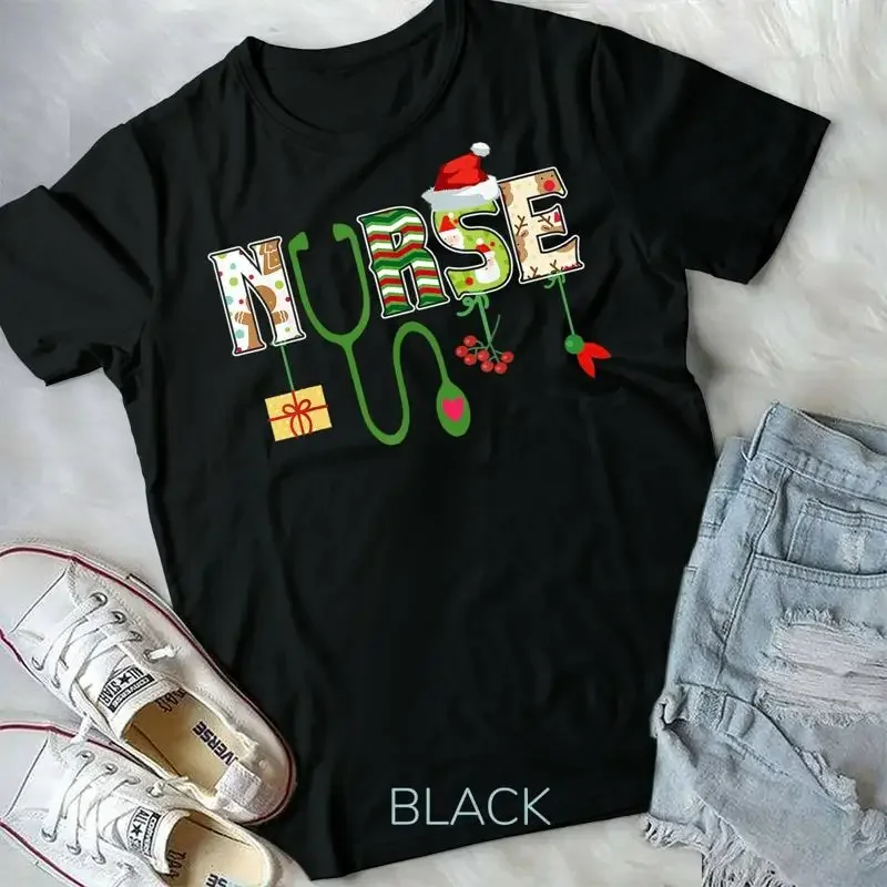 Nurse Stethoscope Christmas Santa Decor Funny Xmas S Form T Shirt