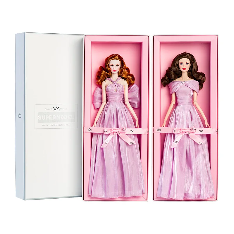 32cm Supermodel Doll With Clothes With Doll Holder Suit Fashion Dress Pink Series Princess Dress Up DIY Toys Collector Gifts Box
