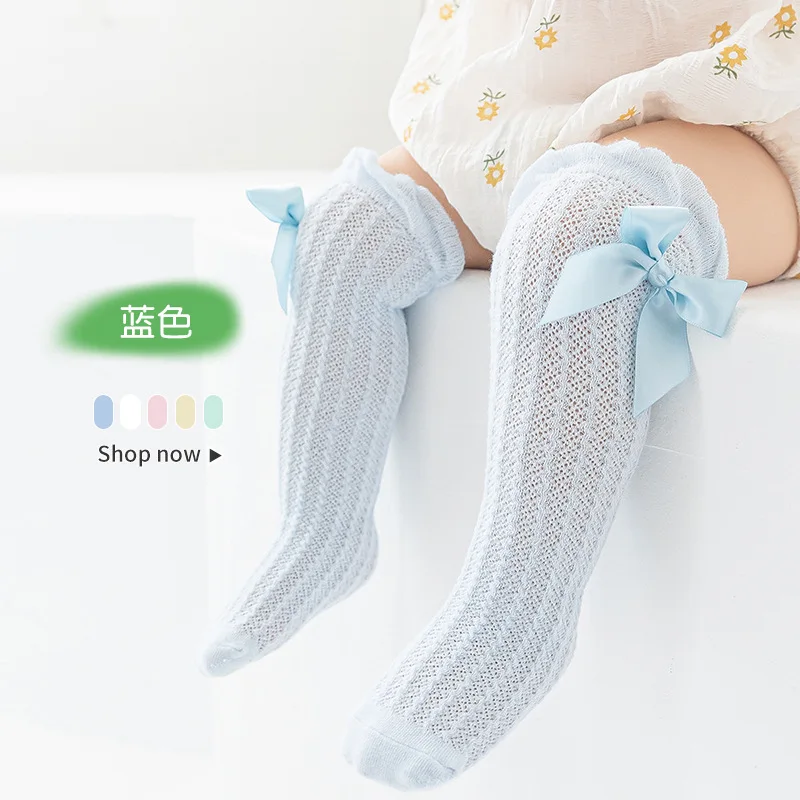 Mesh Girls Thin Over-the-Knee Socks New Summer Baby Stockings 0-3T Solid Color Sweet Ventilate Toddler Socks