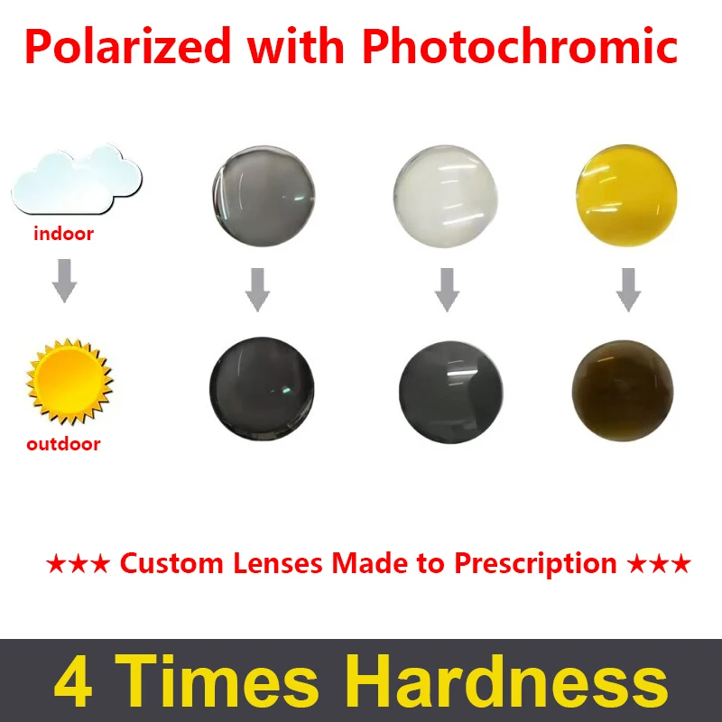 Anti Glare Polarized Photochromic Optical Lenses 1.61 1.67 1.74 Myopia Prescription Driving Eyeglasses Lenses UV 400 Day Night