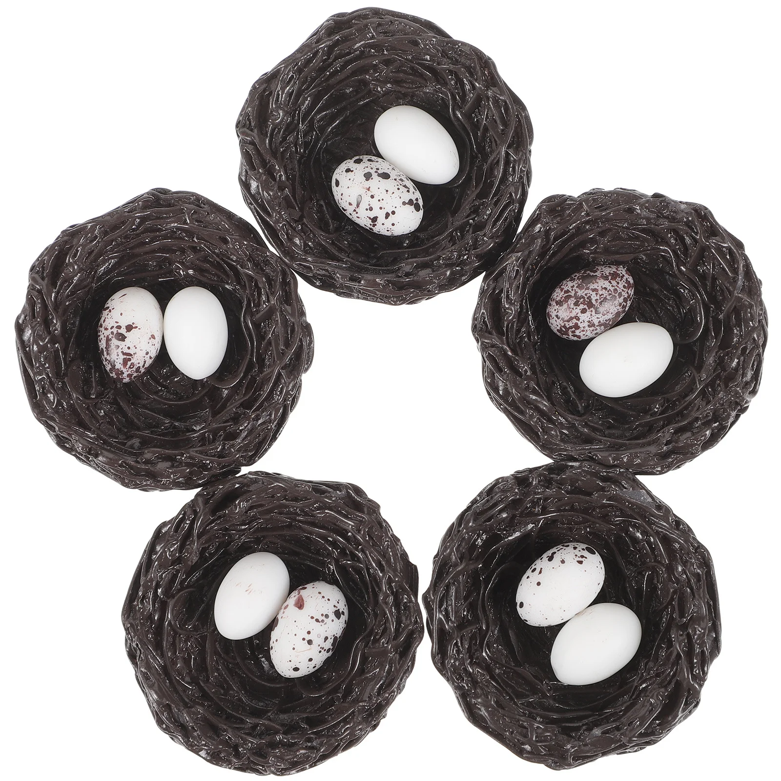 

5pcs Resin Bird Decoration Artificial Bird Nest For Garden Layout House Mini Landscape Accessory Home Crafts Simulated Birds