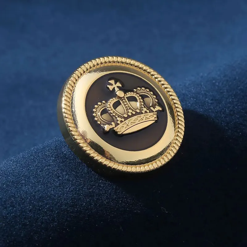 Europäischer Stil, Kronen-Design, hochwertige Metallknöpfe, Anzugdurchmesser 23 mm, goldene Nähknöpfe, britischer Stil, Jackenmantelknöpfe – Detail 4