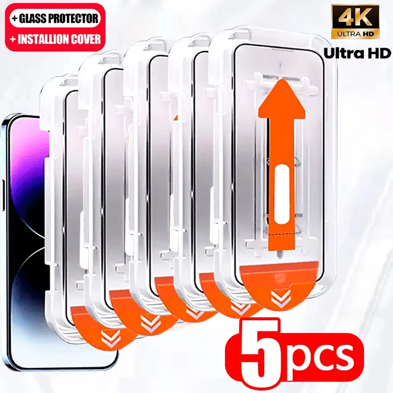 

5Pc Easy Install Glass Screen Protector for Samsung Galaxy S26 S25 Ultra S24 S22 S23 A57 A37 A56 A55 A54 A36 A17 A07 A26 A16 A06