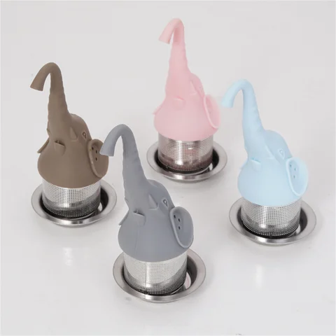 10pcs Cute Elephant Loose Leaf Tea Strainer Reusable Tea Ball Filter