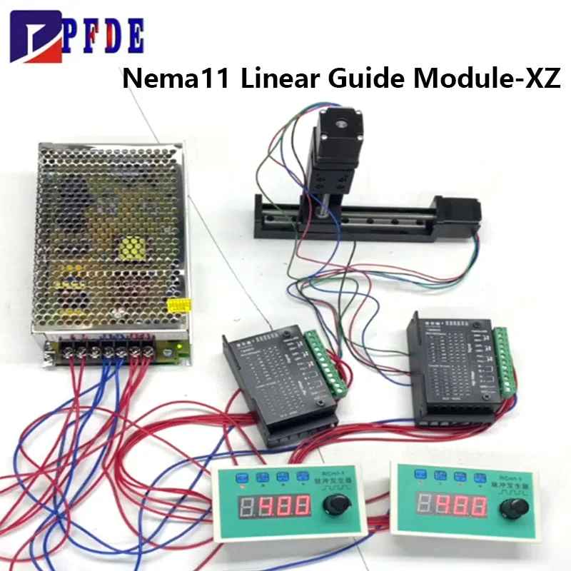 Nema11 28mm T-type Linear Guide Rail Mini Motorized Slide Table DIY XY XZ Axis Module Set stroke 50mm~300mm for CNC 3D Printer