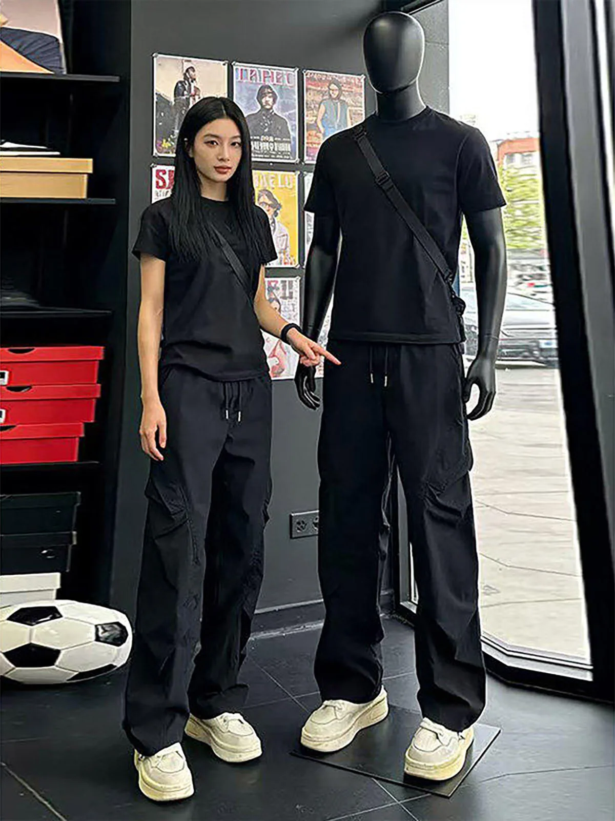 Black Pleated Double Line Quick Dry Knife Workwear Pants Men Summer Cleanfit Straight Leg Micro Flare Ice Silk Sports Trousers