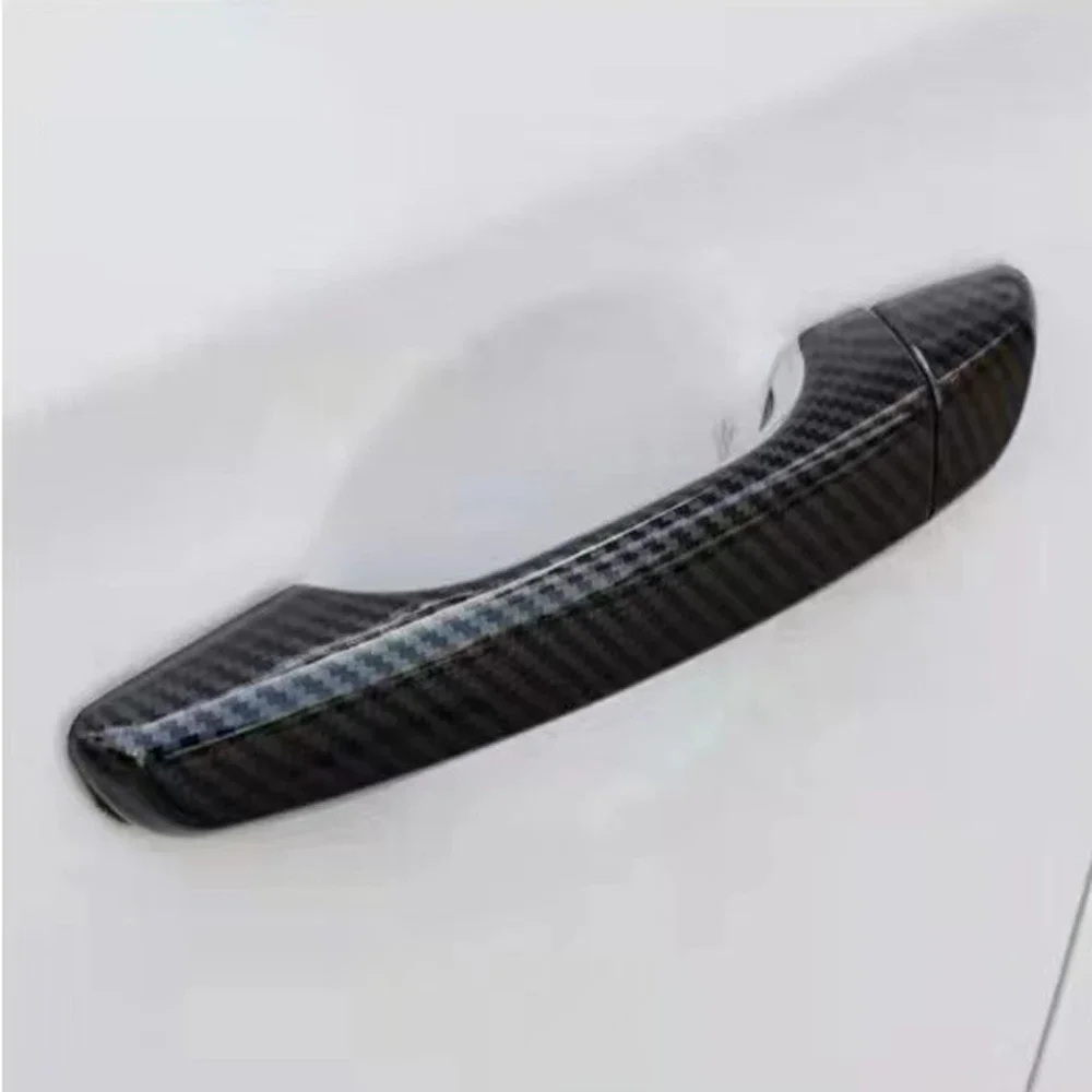 For Hyundai i30 i30N 2018 2019 2020 Outer Door Handle Trim Cover Carbon Fiber Chrome Silver Car Exterior Decorative Accessories