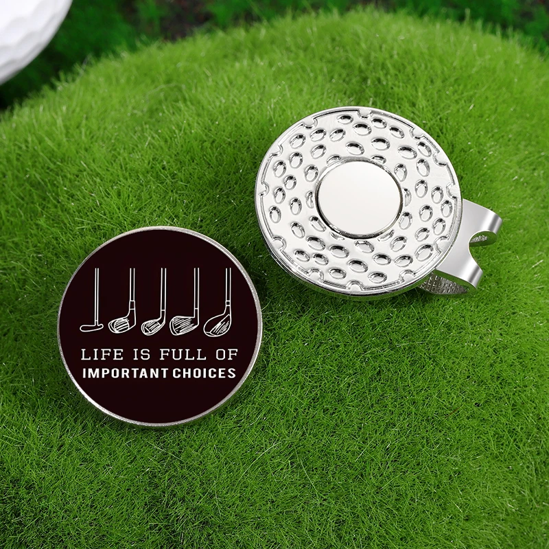 Golf Club Cartoon Pattern Golf Ball Marker Hat Clip Magnetic Golf Hat Clips Accessories Jewelry Gift for Golfer Birthday