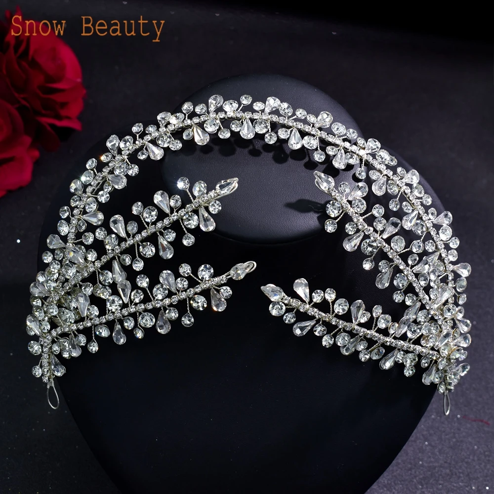 

DZ035-S Bridal Headband Bridesmaid Headpieces Rhinestone Prom Tiara Women Hair Accessories Crystal Party Headdress Headwear