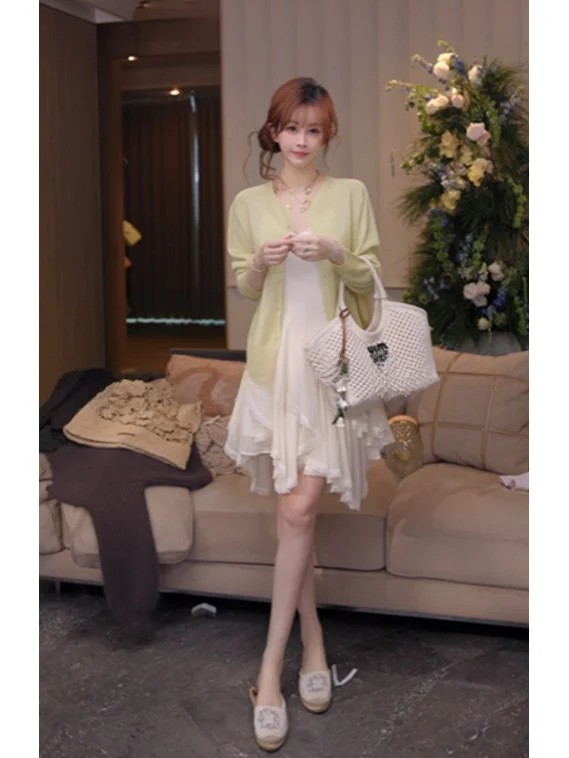 

Женский вязаный кардиган Yulu с длинными рукавами, свободный крой, повседневный стиль, дышащая мягкая ткань Lenzing Modal