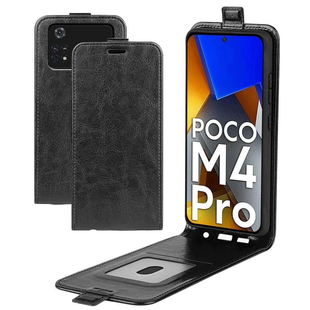 POCO M4 PRO M6 X6 4G X5 5G Flip Vertical Leather Case Retro Book Card Holder For Xiaomi POCO M4 X6 M6 PRO X4 M3 M5 S Cover Bags