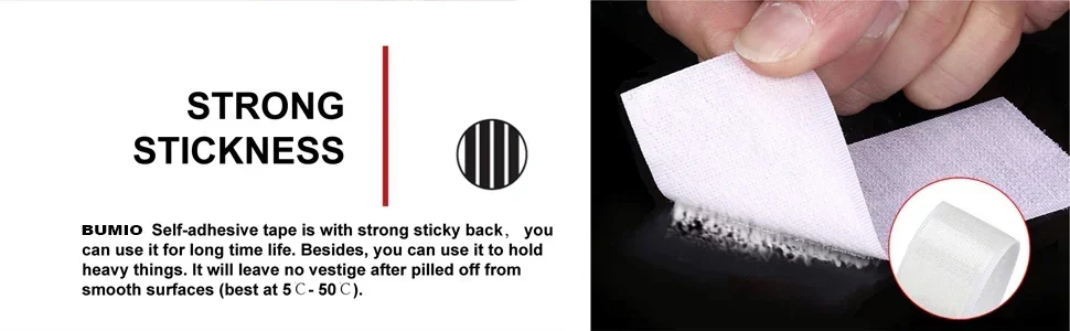 1-25M Selbstklebende Klettverschlussrolle, doppelseitiges magisches Klebeband für DIY, Haushalt, Auto und Büro – Detail 10