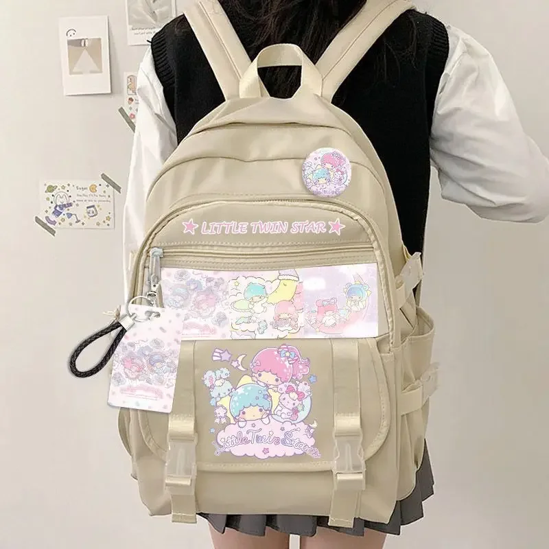 New Sanrio Kawaii Backpack Little Twin Star Anime Book Bag Cartoon Backpack Casual Lightweight Girl Backpack