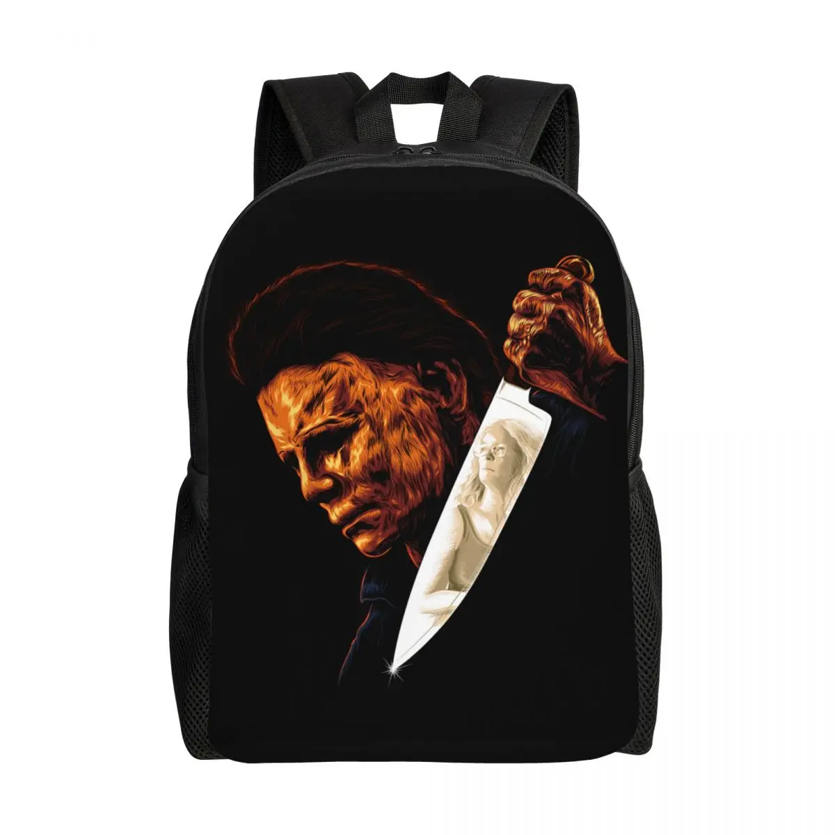 

Custom Scary Michael Myers Travel Backpack Women Men School Computer Bookbag Halloween Horror Film College Student Daypack Bags