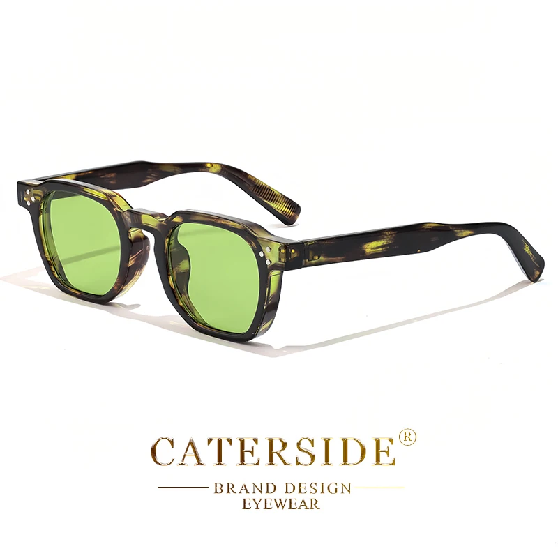 CATERSIDE Retro Quadratische Sonnenbrille für Herren, Punk-Mode Marken-Sonnenbrille für Damen, Reise- und Party-Accessoire, UV400 Sommer-Stil Lunette De Soleil – Detail 17