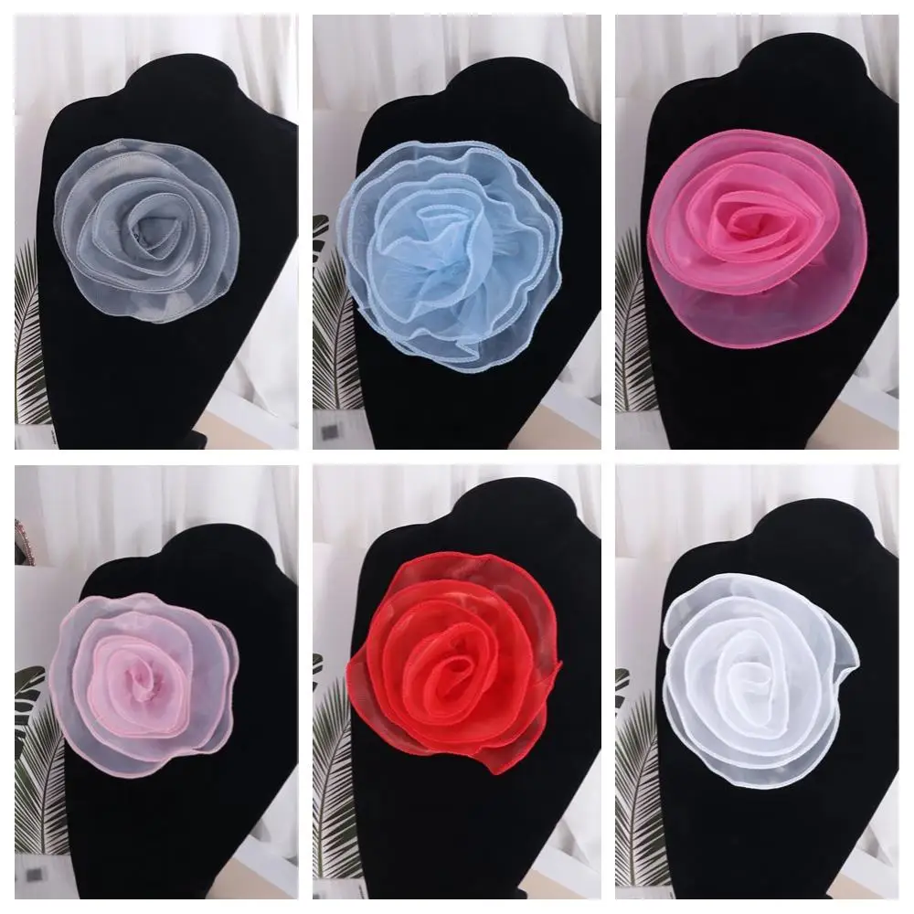 3D Multi-layer Organza Large Flower Patch Chest Flower Sewing DIY Handmade Wedding Dress Brooch Accessories - Image 5