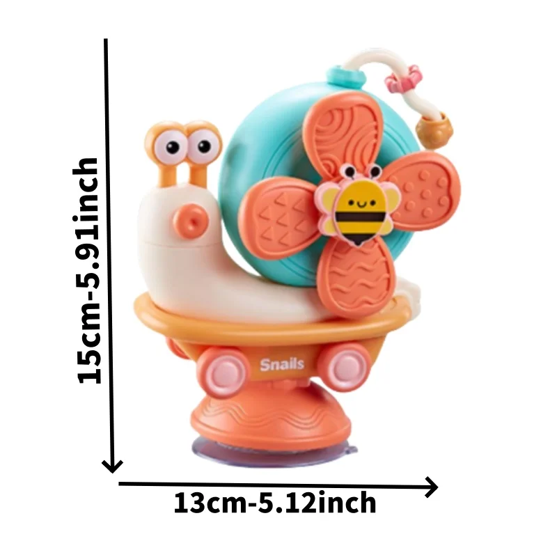 Windmill Snail Spin Fun Children's Educational Chewing Baby High Chair Suction Cup Bell Soothing Toy