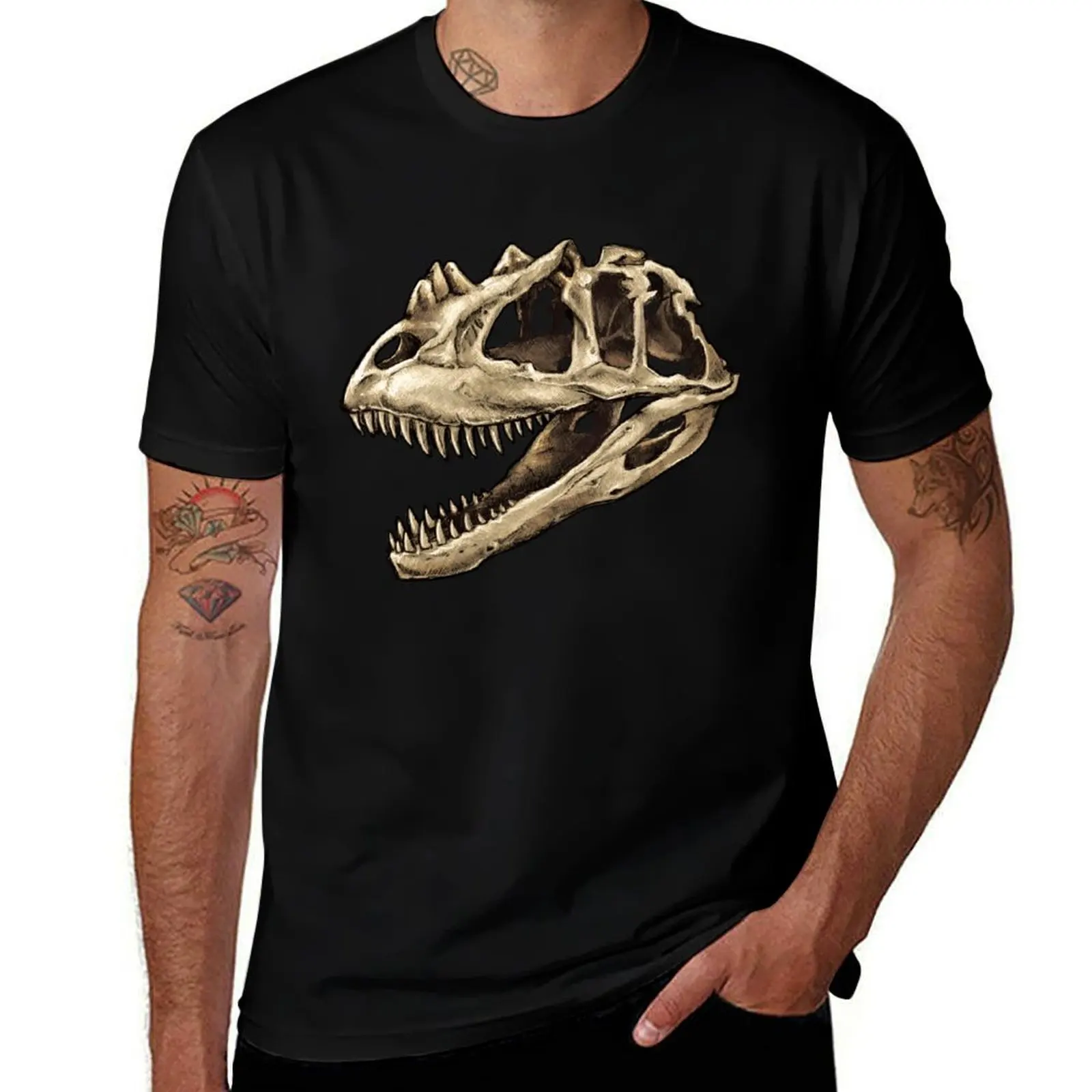 

Dinosaur Skull Ceratosaurus Sticker T-Shirt Festival Short Sleeve T-Shirt