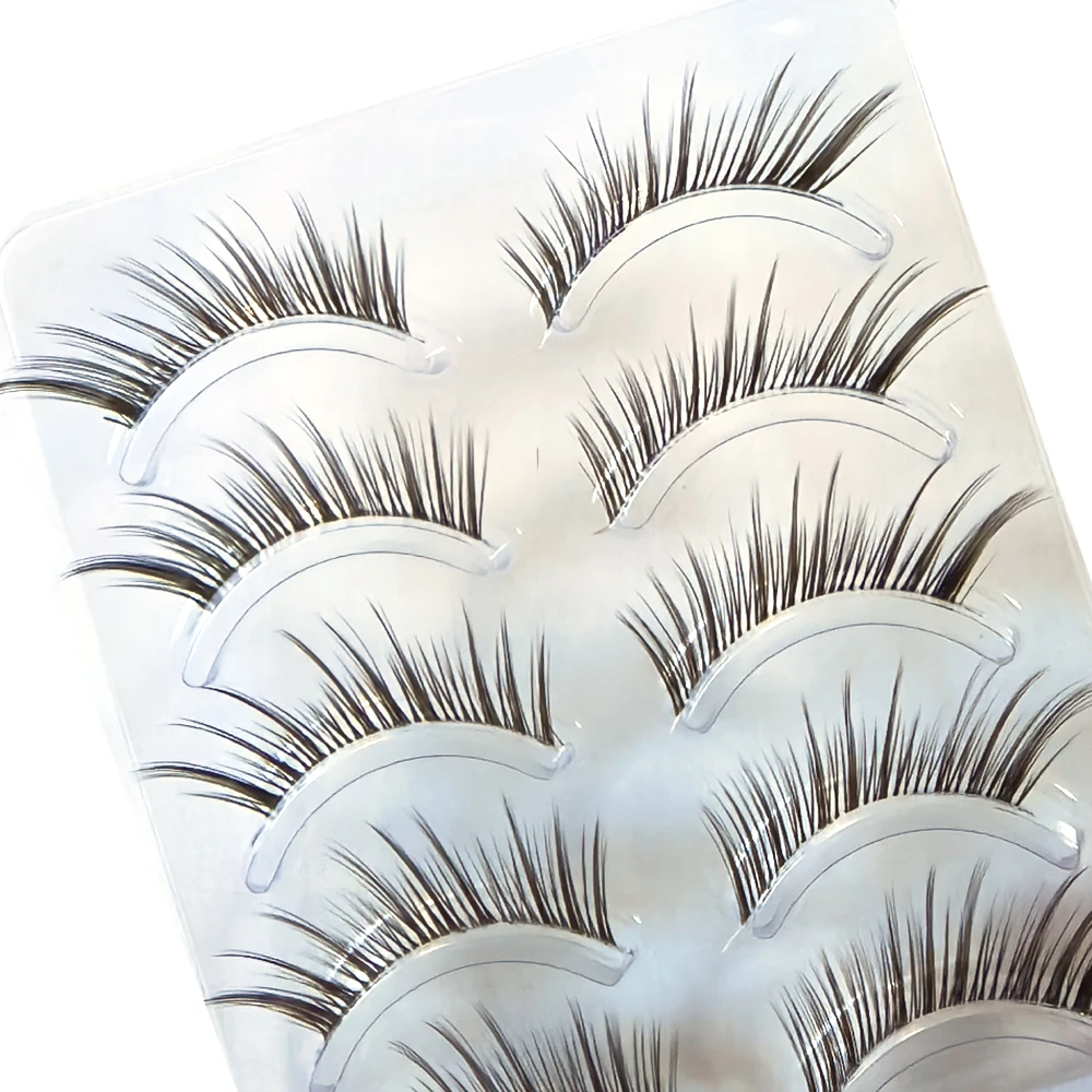 5 pares natural estilo olho de raposa cílios conjunto natural olhando alado final olho alongado cílios mangá chicote falso olho cílios olho de gato