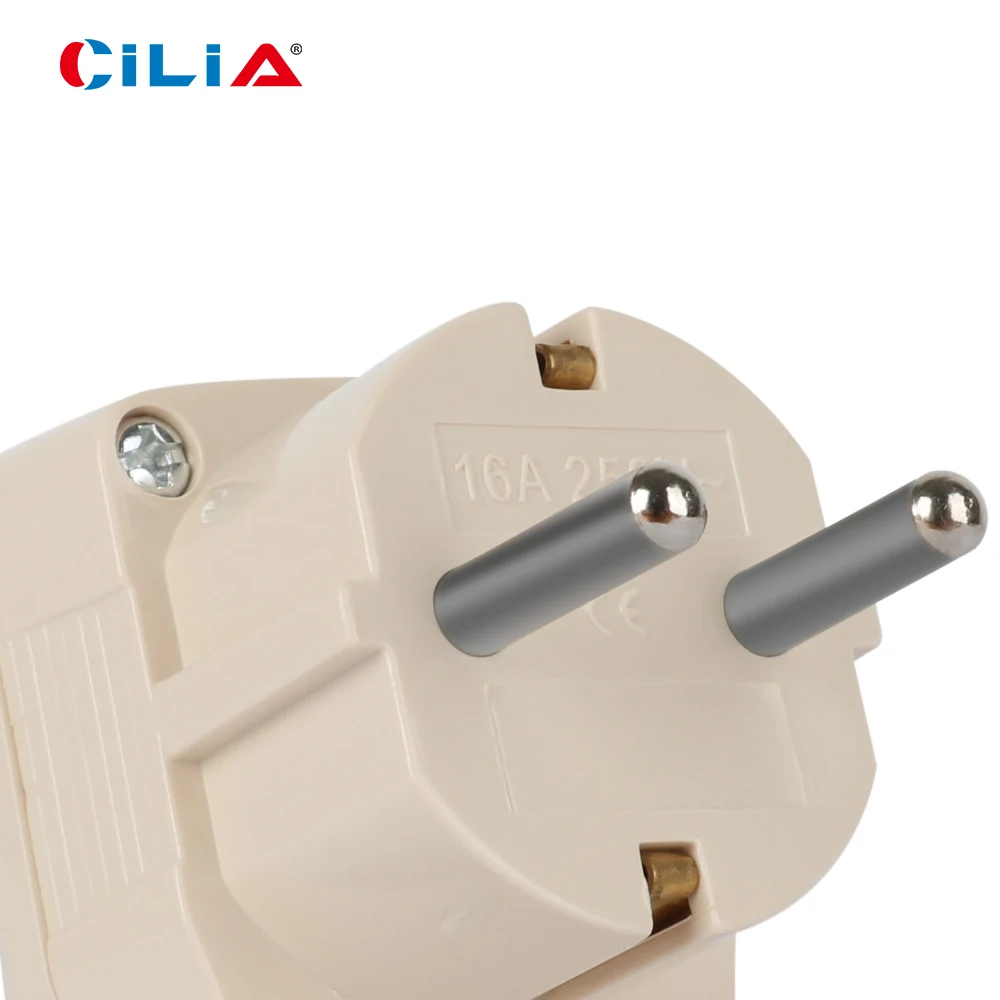 CILIA European removable power plug, EU with red ON OFF switch 16A EU power socket wiring connector with main power switch