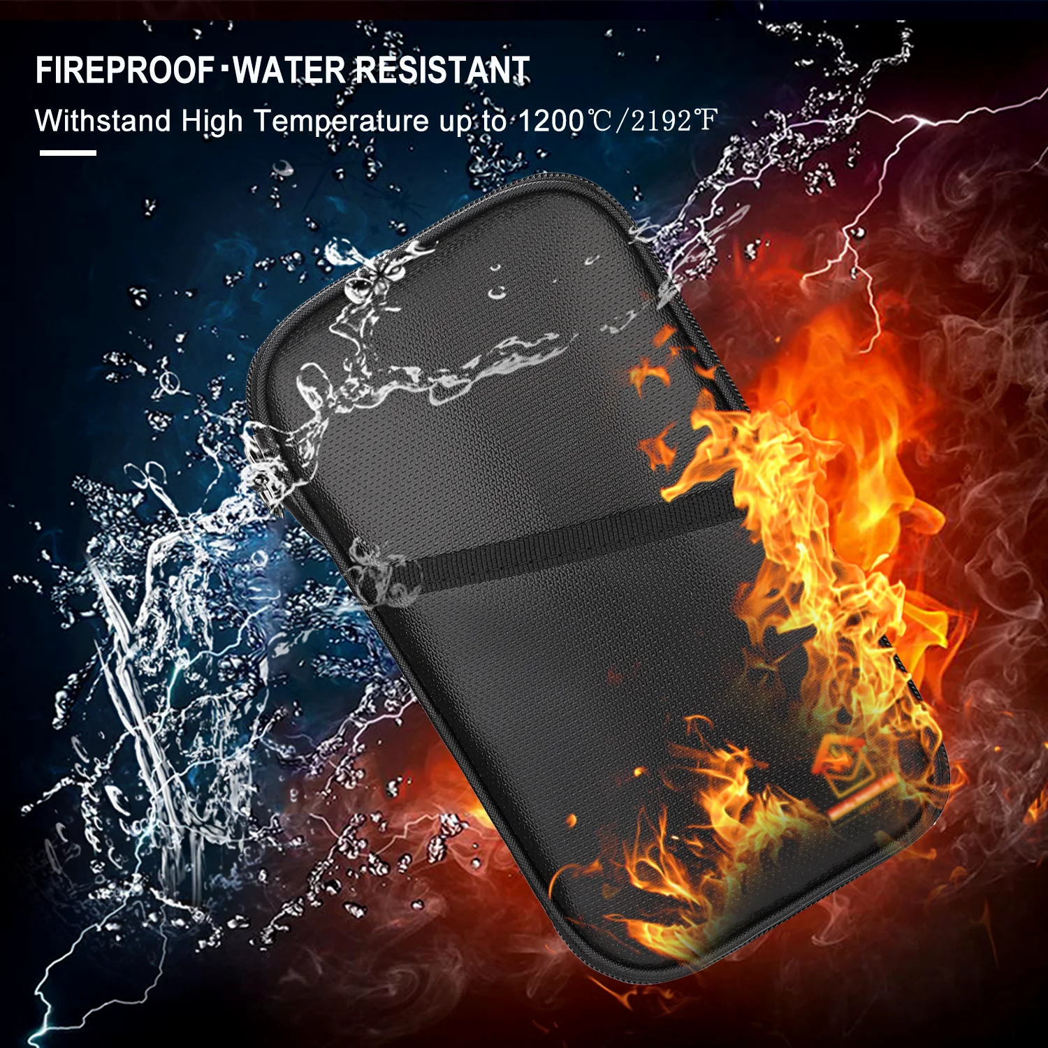 Fireproof Waterproof Passport Bag can Storage Cash Bank Cards Documents Keys Rfid Blocking Bag Travel Portable Organizer