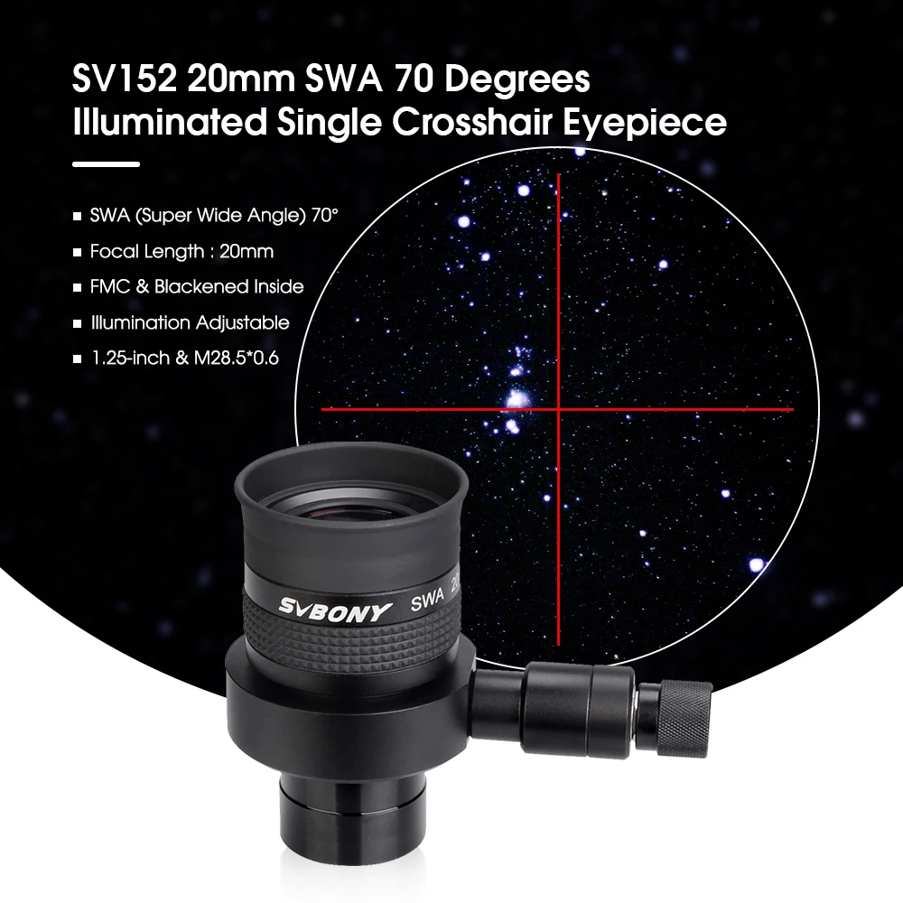 Svbony SV106 Guide Scope mit Helical Focuser Finder und SV152 SWA beleuchtetem Okular, vielseitig einsetzbar für astronomische Teleskope – Detail 3