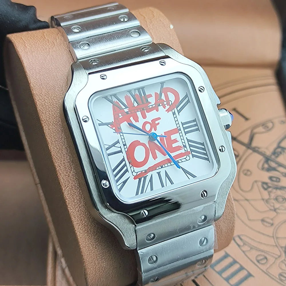 

NEW NH35 Watch Santos Men's Watch Stainless Steel automatic machinery Watch modification personalized dial NH35 Movement