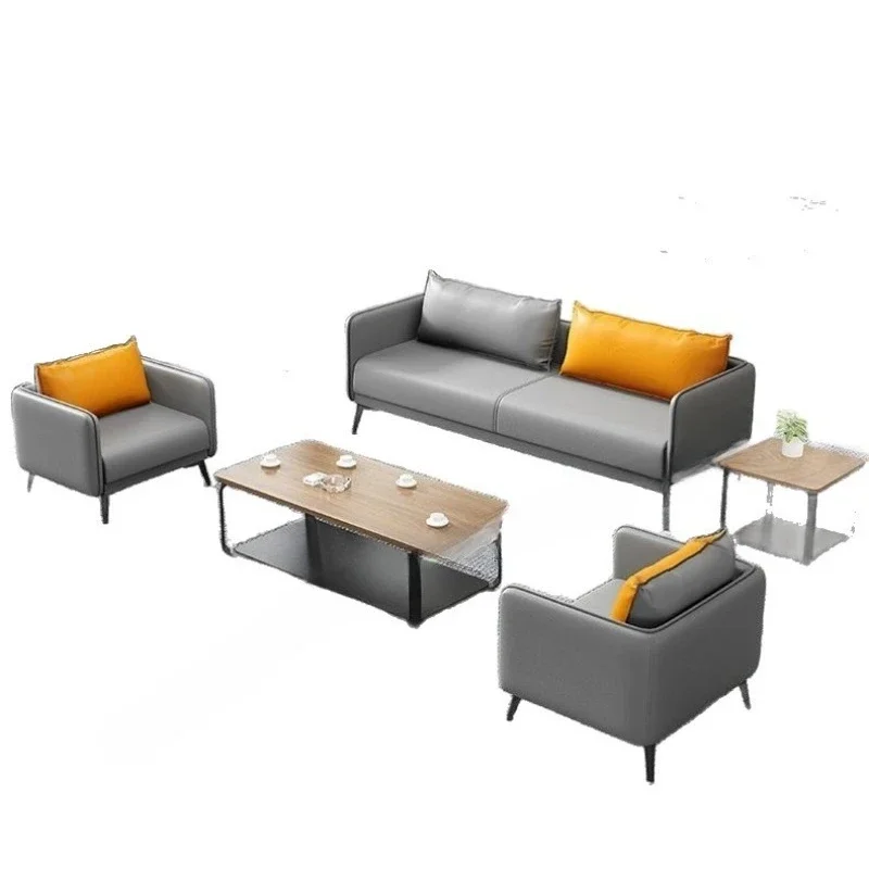 

Small apartment office sofa coffee table combination modern simple guest reception