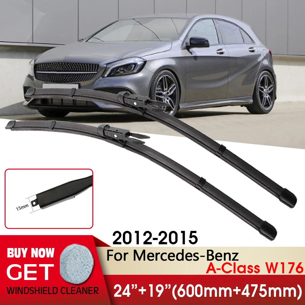 

Car Wiper Front Wiper Blades 24"+19" For Mercedes-Benz A-Class W176 A200 A180 A160 A45 2012-2015 Pinch Tab Arm Windshield Wipers