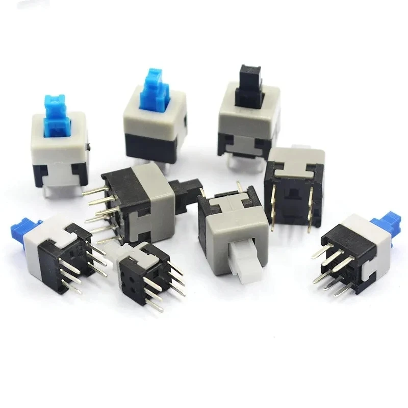 10PCS/LOT 5.8x5.8 7x7 8x8 8.5x8.5mm Self Locking / UNlock Push Tactile Power Micro Switch 6 Pin Button Switches