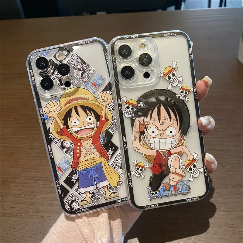 Anime One Piece Cute Straw Hat Luffy Case for IPhone 11 12 13 14 15 16 Pro Max Cartoons Phone Cover Back Shell Toy Gift