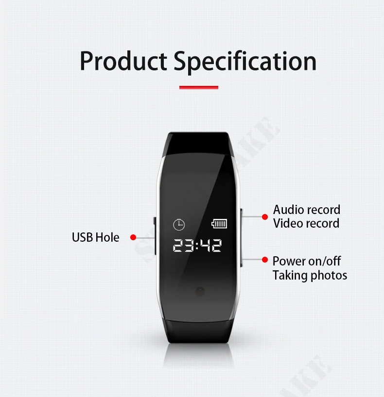 versteckt Spion 1080P HD DV Professionelle Mini-Kamera-Uhr Digitaler Sprach- und Videorekorder Armband-Diktiergerät Kleiner Mikro-Soundrekorder für Zuhause – Detail 10