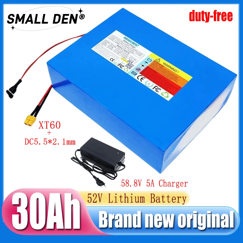 

52V 30Ah New 14S10P 30000mAh 18650 1500W Lithium Battery for Balance Car, Electric Bicycle,electric scooters,Tricycle +Charger