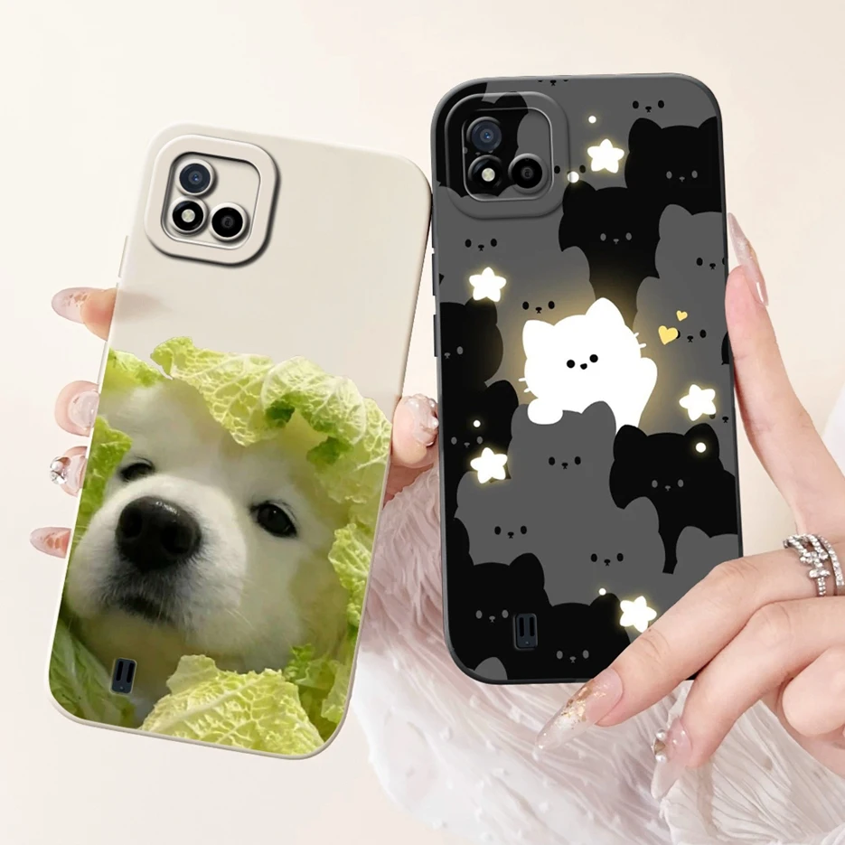 For Realme C11 2021 Case RMX3231 Cute Panda Cartoon Cover Soft Silicone Phone Case For Realme C11 2020 RealmeC11 2021 Back Cover